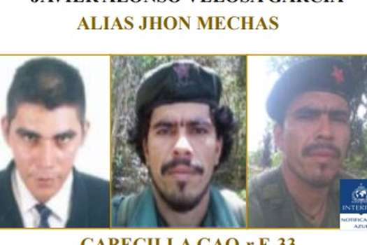 Información de Interpol sobre alias "Jhon Mechas".