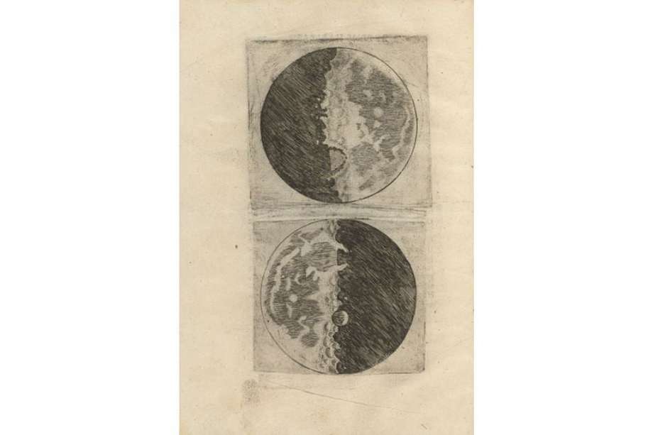 Dibujo de la Luna de Galileo Galilei. “Mensajero sideral” (1610).
