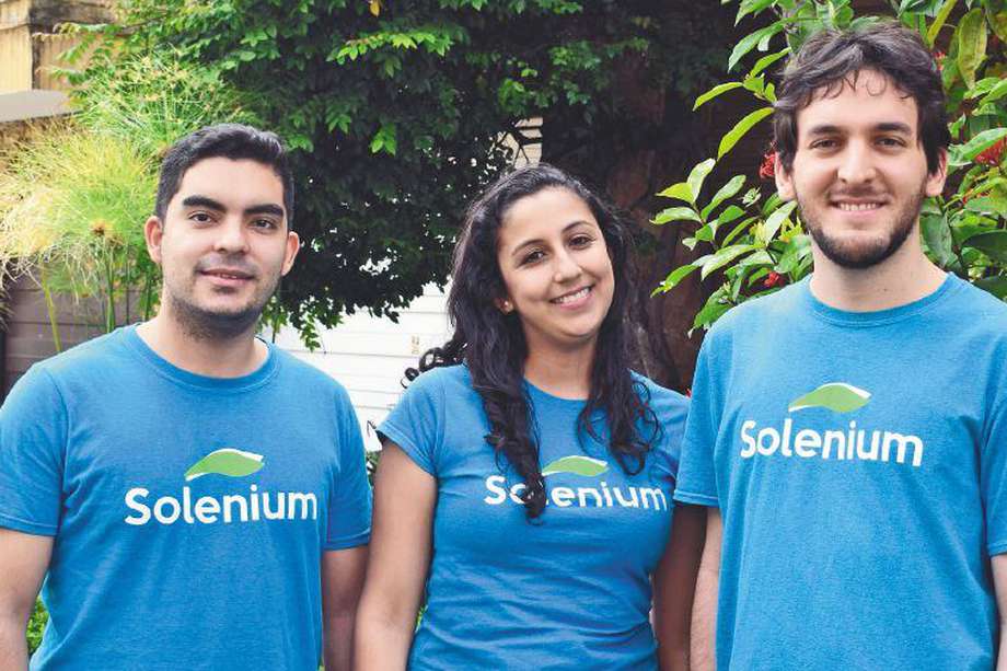 Eduardo Ospina, Jaibet Paola Santiago y Nicolás Villegas son los cofundadores de Solenium.  / Cortesía