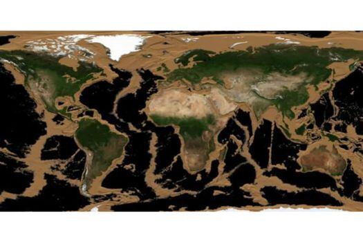 Así se vería el mundo si se secaran los océanos.  / James O'Donoghue / NASA