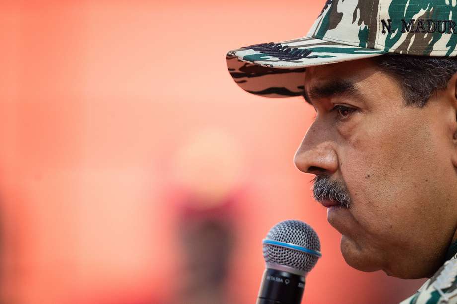  El presidente de Venezuela, Nicolás Maduro, ofrece un discurso este sábado, en Caracas (Venezuela). 