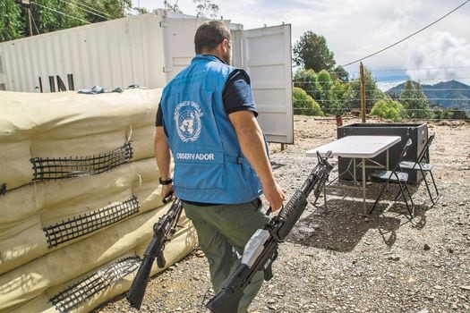 El pasado 13 de junio, en La Elvira (Cauca), las Farc entregaron a la ONU el segundo 30 % de sus armas individuales. / ONU