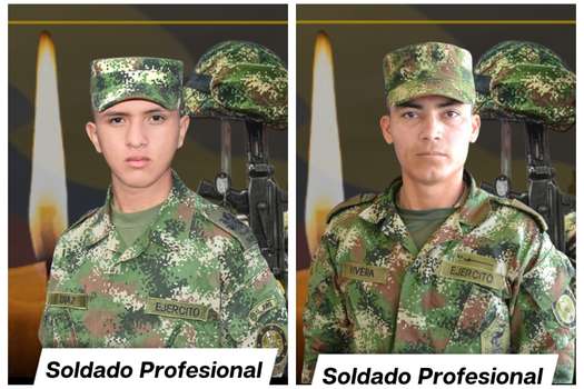 Militares David Díaz y Stiven Rivera, de 20 y 29 años respectivamente.