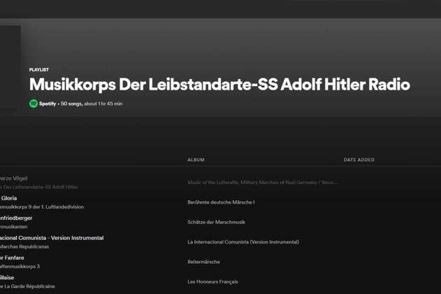 Spotify eliminó la playlist llamada “SS Adolf Hitler Radio”
