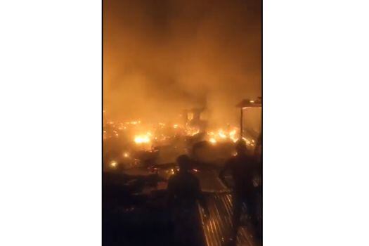 Imagen del incendio presentado en Guapi, Cauca.