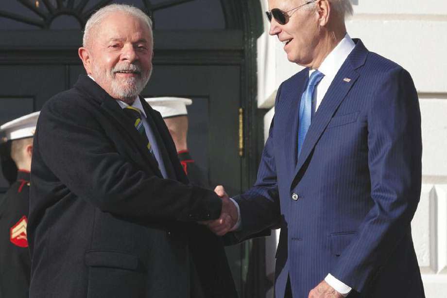 El presidente de EE. UU., Joe Biden, con su colega de Brasil, Luiz Inacio Lula (izq.), el mes pasado en Washington. / Getty  