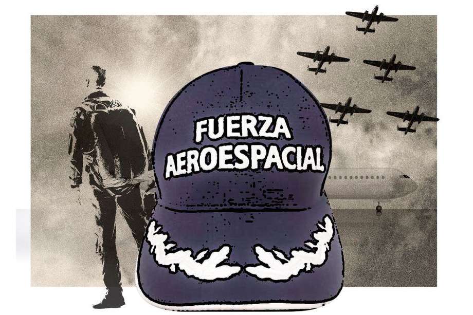 Una de las gorras que compró la Fuerza Aeroespacial Colombiana (FAC)./ Ilustración Jonathan Bejarano.