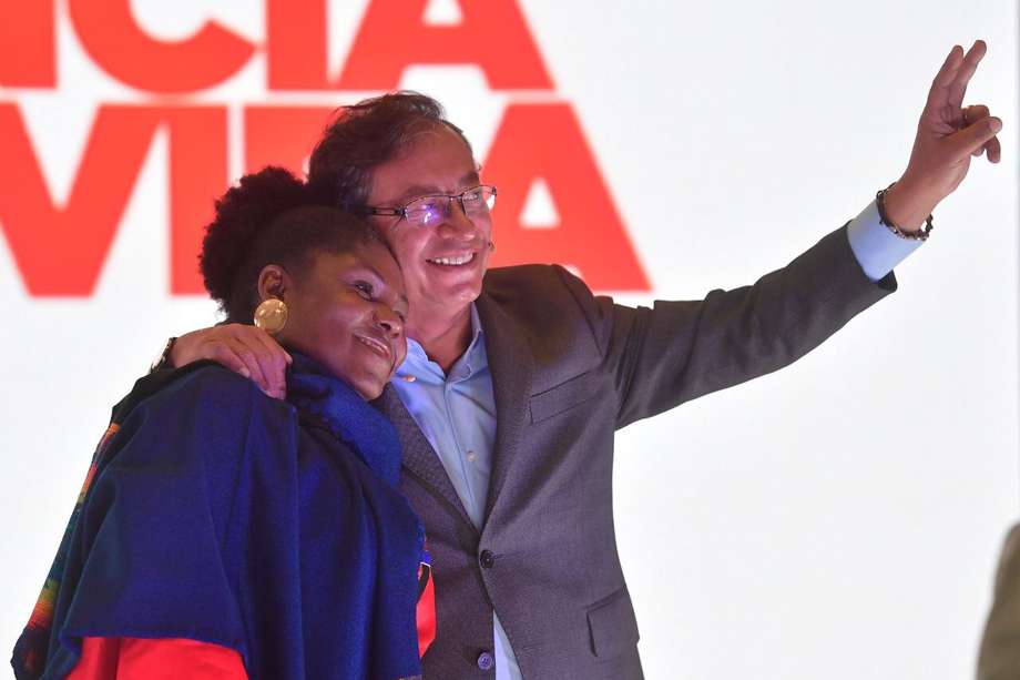 Gustavo Petro y Francia Márquez, durante el anuncio como su fórmula vicepresidencial para las elecciones de 2022.
