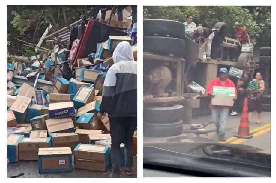 En los dos casos, personas robaron mercancías de los camiones.
