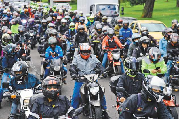 Así avanza la jornada de manifestaciones por parte de los motociclistas en Bogotá