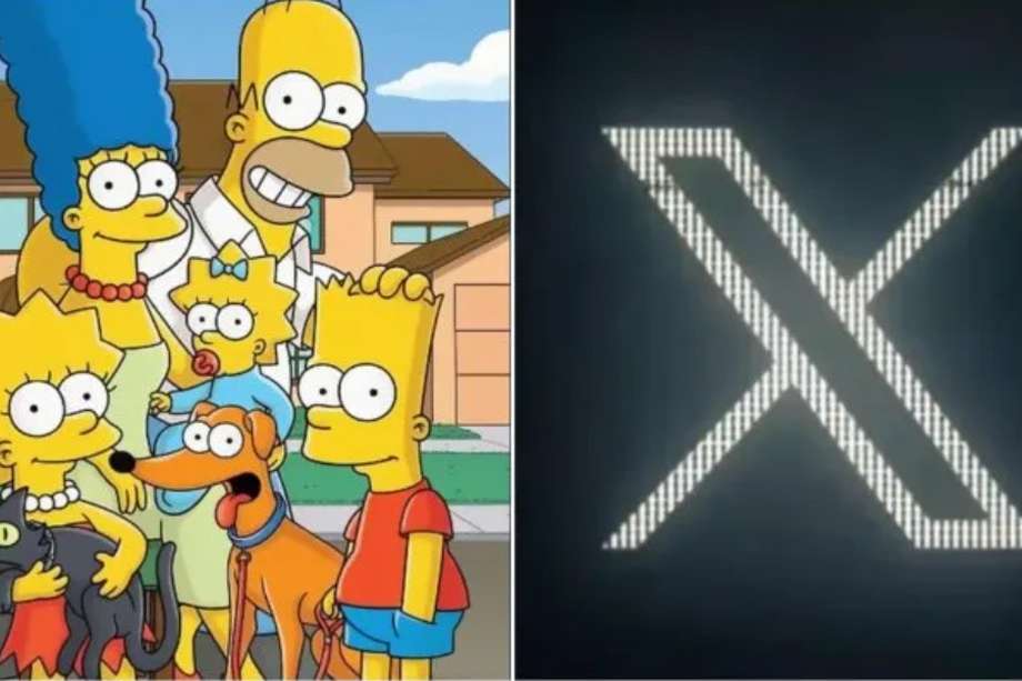 Los Simpsons  y el nuevo logo de Twitter 'X'.