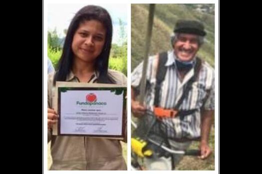 Rosa Amalia Mendoza y Manuel Alonso Villegas, exarc asesinados este domingo, 27 de diciembre en los departamentos de Bolívar y Cauca.