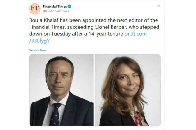 Roula khalaf será la primera directora del Financial Times en sus 131 años de historia