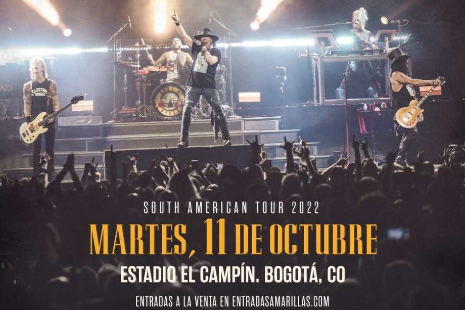 El “South American Tour 2022″ será la gira que motivará el reencuentro entre Guns N’ Roses y Colombia.