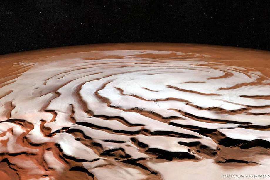 Sistema de cañones del polo norte de Marte.