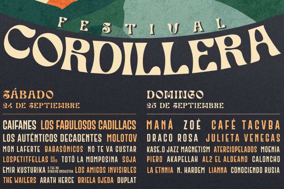 El Festival Cordillera 2022 presenta su programación oficial para los días 24 y 25 de septiembre en el Parque Simón Bolívar de Bogotá.