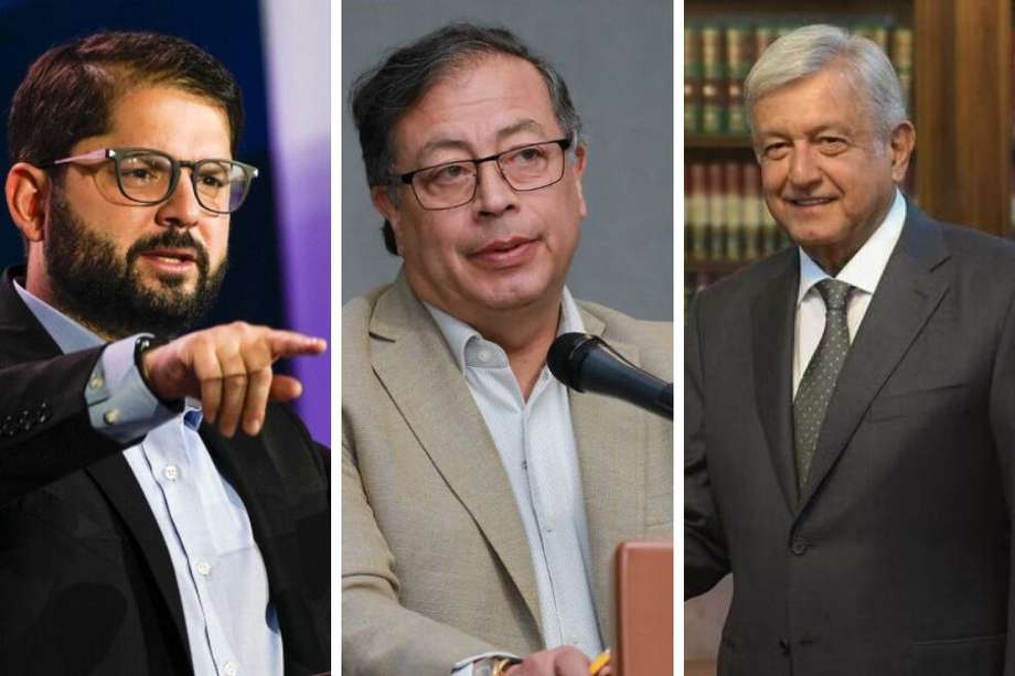 Los presidentes Gabriel Boric (Chile), Gustavo Petro (Colombia) y Andrés Manuel López Obrador (México) son de izquierda y se identifican con el progresismo.