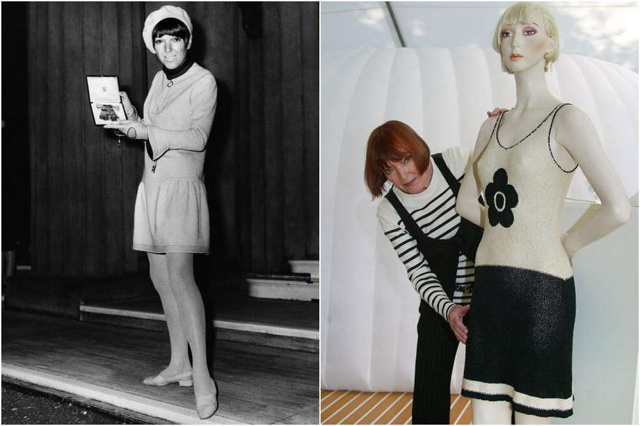 Mary Quant popularizó la minifalda, pero también creó una línea de maquillaje con logo de margarita. / AFP