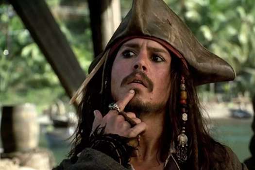 Johnny Depp como Jack Sparrow en "Piratas del Caribe".