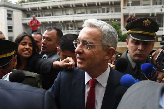 Álvaro Uribe el día 8 de octubre de 2019, momentos previos a la indagatoria. /Gustavo Torrijos-El Espectador 