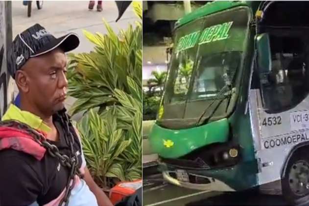 En protesta, conductor de buses se cosió la boca en Cali 