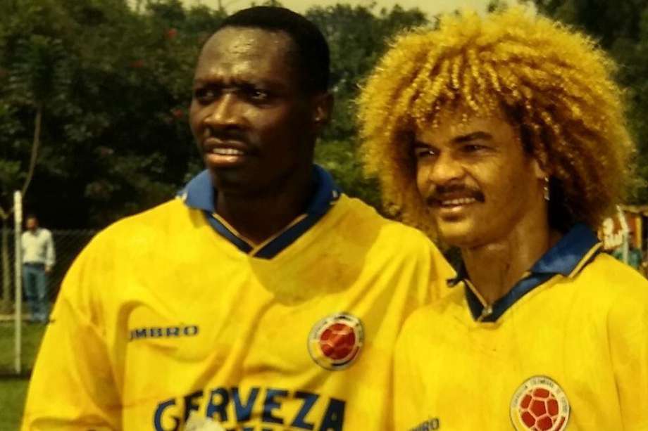 Freddy Rincón y Carlos el Pibe Valderrama cuando jugaban juntos en la selección de Colombia.