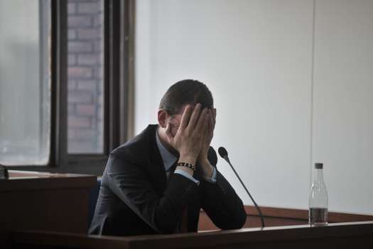 Emilio Tapia, durante audiencia judicial en el marco del escándalo del "carrusel de la contratación" en Bogotá, por el cual fue condenado. 