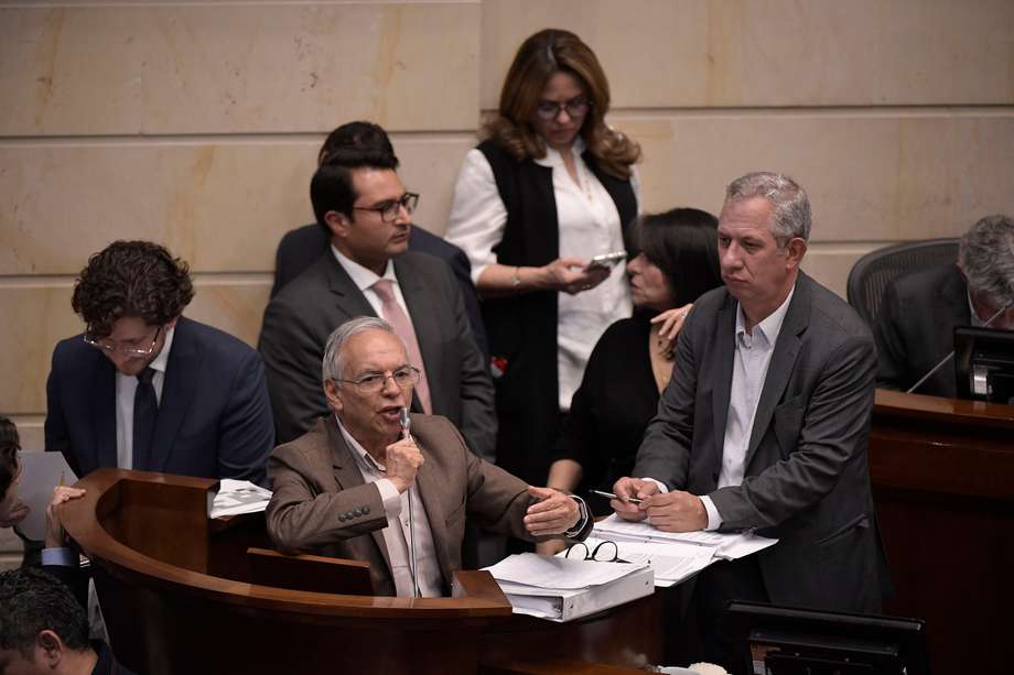 El ministro de Hacienda, Ricardo Bonilla, durante un debate en el Congreso.