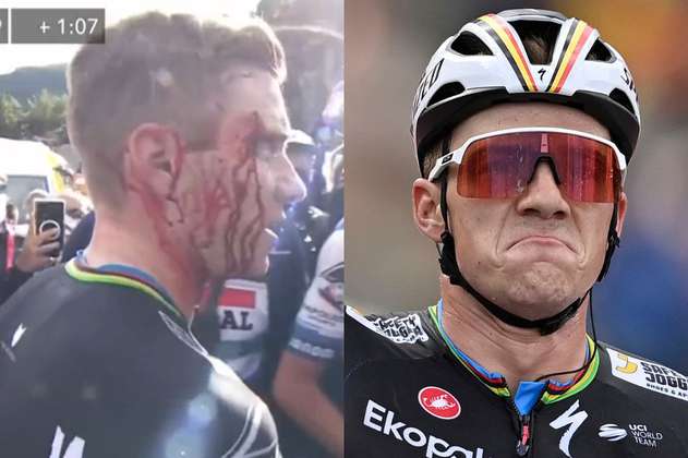 ¡Indignante! Le ocasionaron grave caída a Evenepoel en la meta de la Vuelta: video