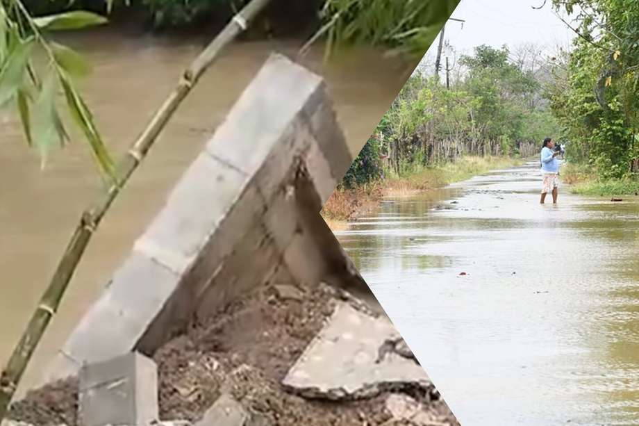 El muro de contención buscaba evitar inundaciones producto del desbordamiento del río Los Córdobas.