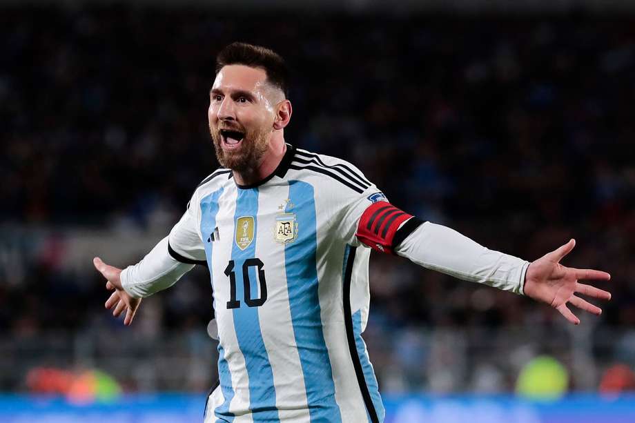 Lionel Messi en acción con la selección de Argentina.