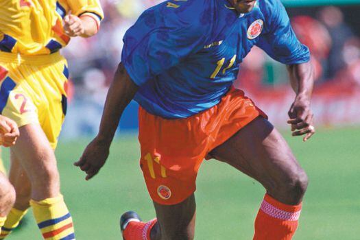 Valencia durante el encuentro de Colombia contra Rumania en el Mundial de Estados Unidos 94.