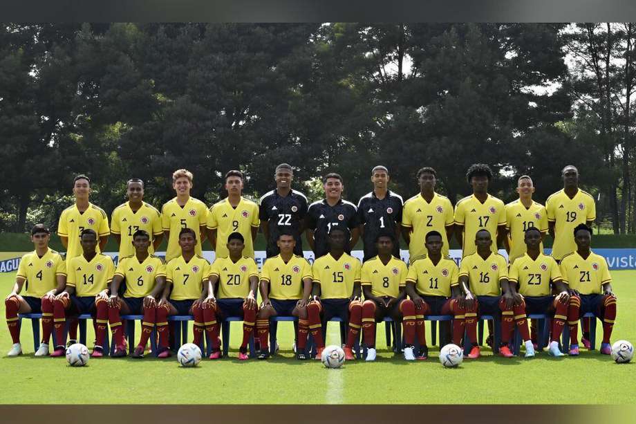 La selección colombiana sub-17 antes del Suramericano de Perú.