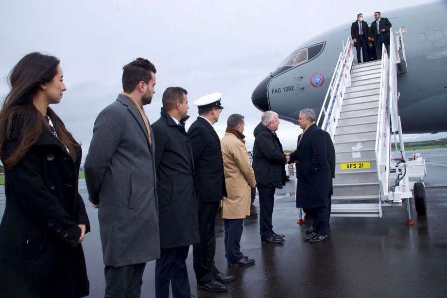 Presidente Duque aterrizando en Glasgow para asistir a la COP26.