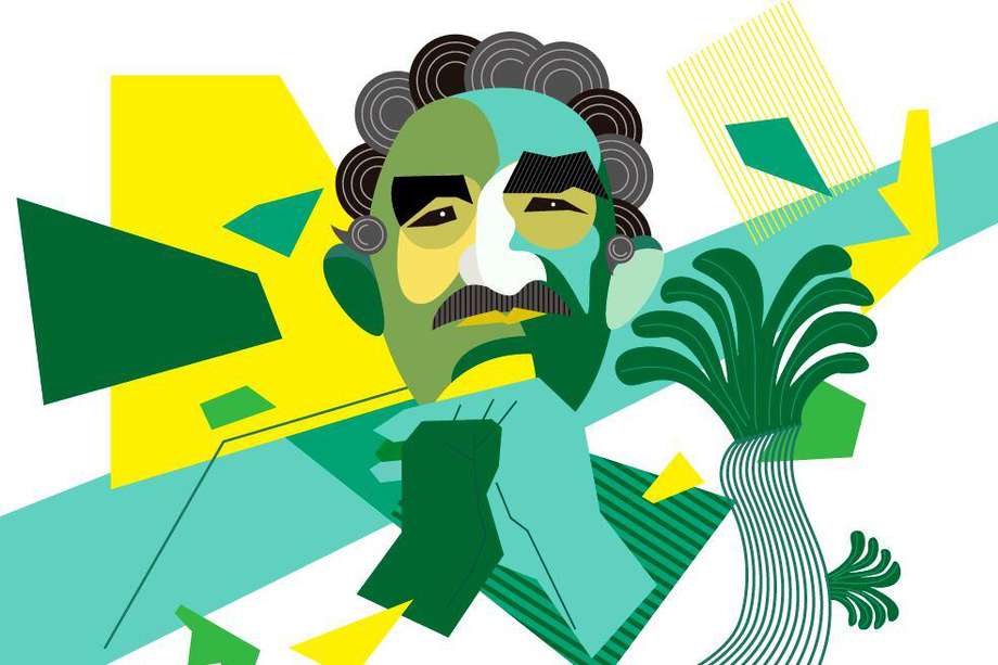Ilustración alusiva al escritor Gabriel García Márquez, en homenaje por los diez años de su muerte.