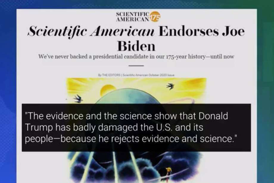 Tal era el miedo porque Trump y su negacionismo climático y científico volvieran a la Casa Blanca que revistas científicas como Nature o Scientific American (que nunca habían apoyado candidaturas presidenciales) invitaron a votar por Biden.