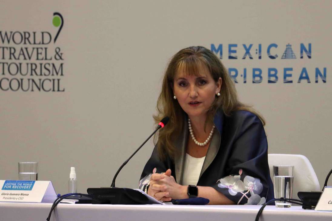"Aquí, en Cancún, inicia el proceso de recuperación del sector de viajes y turismo, la Cumbre Mundial del WTTC contará con la presencia de representantes del sector procedentes de 20 naciones”, Gloria Guevara Manzo, presidenta y CEO del WTTC.