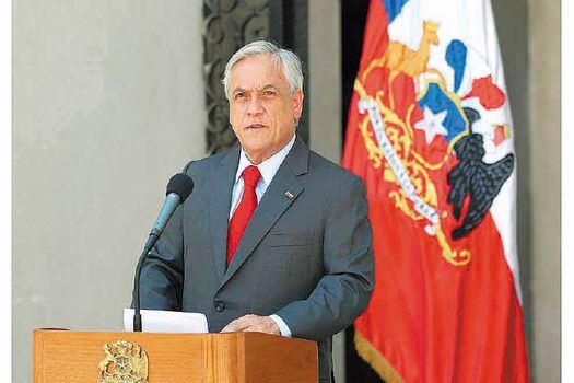Presidente de Chile, Sebastián Piñera, durante una alocución pública.