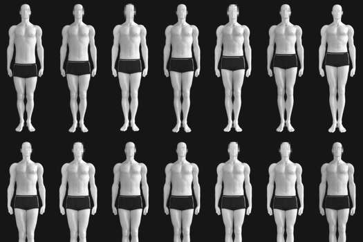 Modelos de cuerpos masculinos creados por investigadores británicos.  / Royal Society