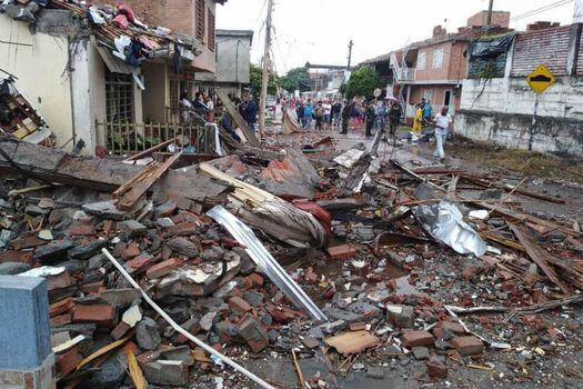Imagen de cómo amaneció Santander de Quilichao (Cauca) tras el bombazo de anoche. / Archivo particular