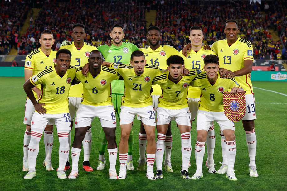 Los jugadores de Colombia para el duelo con Chile en la segunda fecha. 