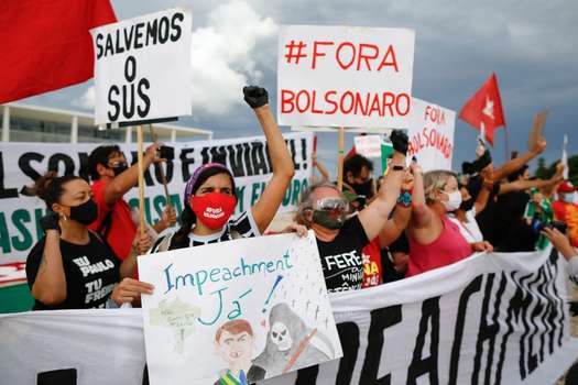 En Brasil aumentan las protestas contra el presidente Jair Bolsonaro por el manejo de la pandemia de coronavirus. Este fin de semana se anuncian manifestaciones.,