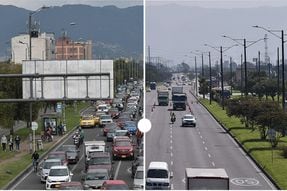 En fotos: así se vieron los puntos más caóticos de Bogotá sin carros