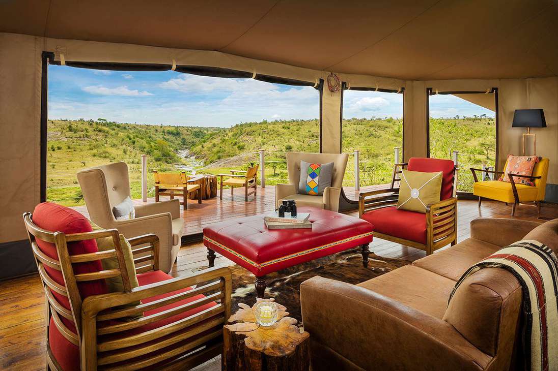 Ubicado en el exclusivo Olare Motorogi Conservancy en el parque Maasai Mara, Mahali Mzuri es parte de la colección de retiro Virgin Limited Edition y se destaca por el lujo de sus alojamientos.