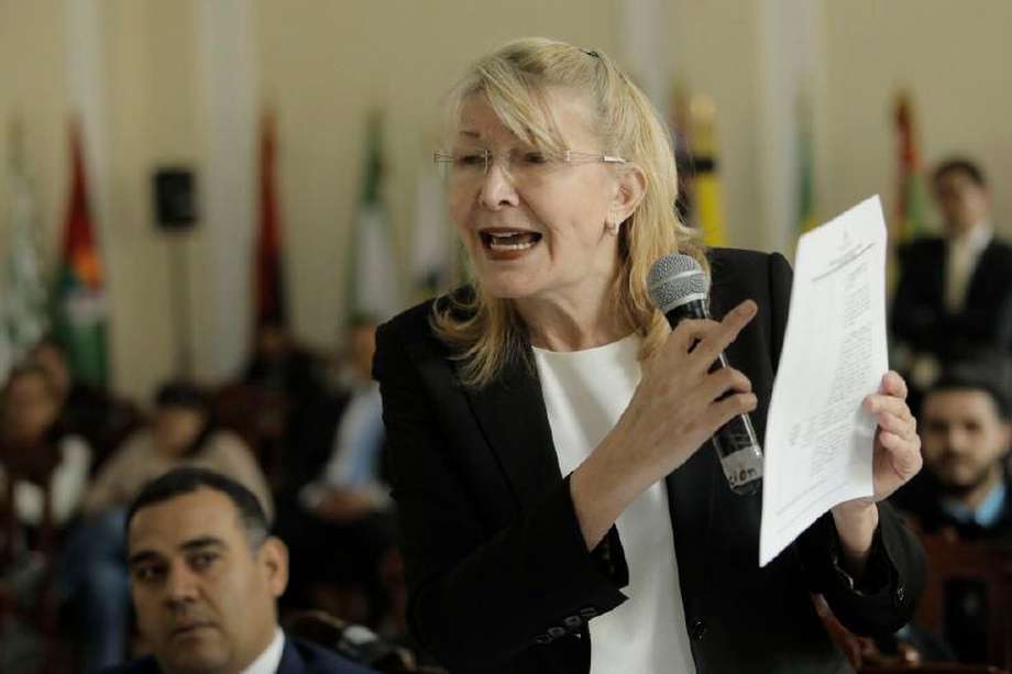 La fiscal de Venezuela en el exilio, Luisa Ortega, habla del caso de Alex Saab. AFP / John Vizcaino

