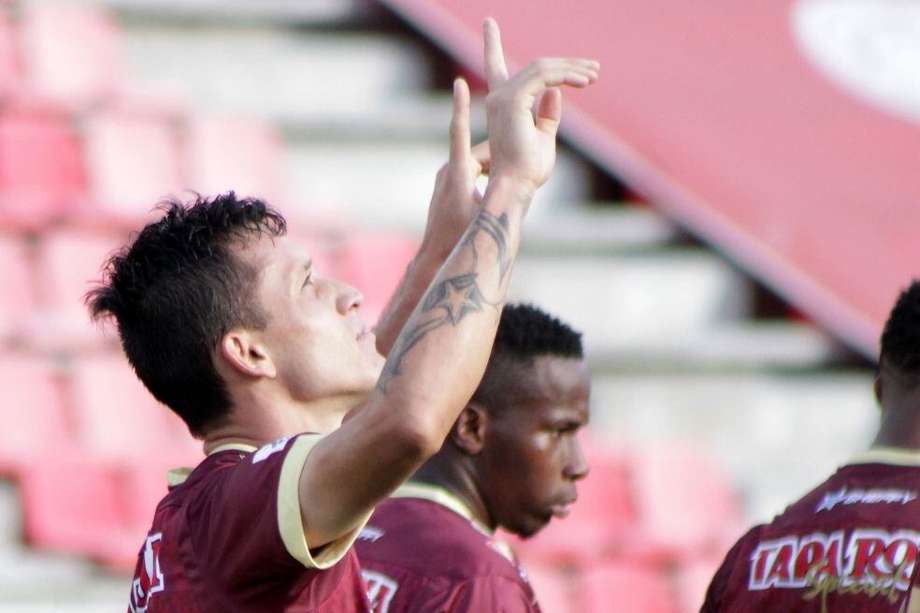 El delantero de Deportes Tolima, Gustavo Adrián Ramírez, anotó su primer gol de la temporada.