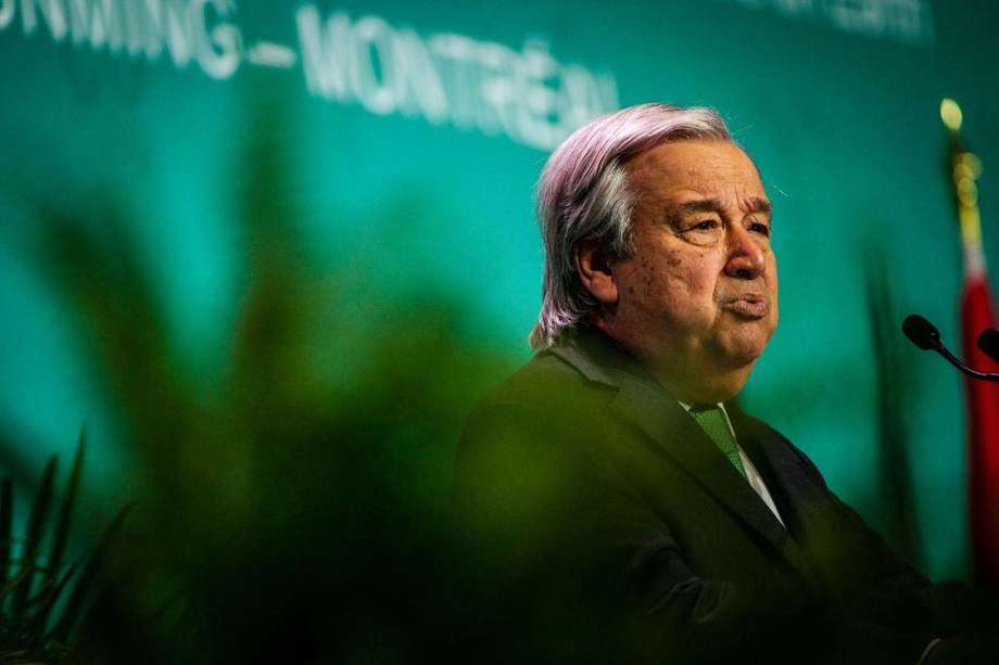 António Guterres, secretario general de la Organización de las Naciones Unidas, en el discurso de apertura de la Conferencia de Biodiversidad, que se estará llevando a cabo hasta el 19 de diciembre en Montreal (Canadá)