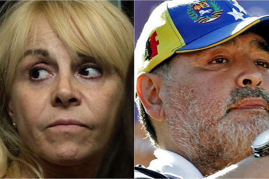 Claudia Villafañe, quien fue esposa de Maradona, y el legendario exfutbolista que ganó el Mundial de 1986 con la selección de Argentina.