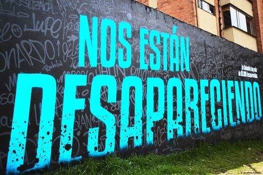 Grafiti pintado en la carrera 91 con calle 153, en Bogotá. / Cortesía CICR - Jérémie Houdin.