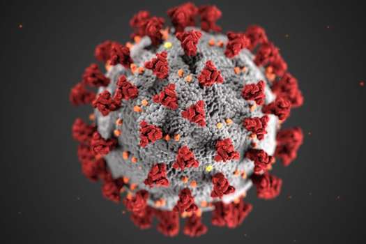Representación del virus SARS-Cov-2 a nivel molecular. // Las personas infectadas con la variante Delta producen mucho más virus SARS-CoV-2, por eso es más fácil de transmitir.